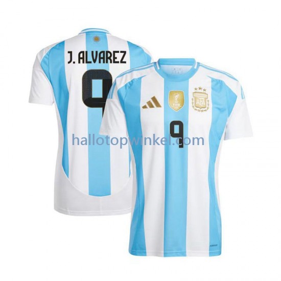Argentinië Voetbalshirt Julian Alvarez 9 Heren Thuis Tenue 2024 Korte Mouw