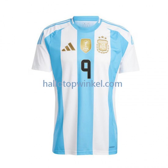 Argentinië Voetbalshirt Julian Alvarez 9 Heren Thuis Tenue 2024 Korte Mouw