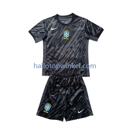 Brazilië Voetbalshirt Doelman Kleuters/Kids Uit Tenue 2024 Korte Mouw
