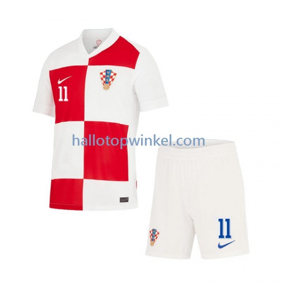 Kroatië Voetbalshirt Marcelo Brozovic 11 Kleuters/Kids Thuis Tenue Euro 2024 Korte Mouw