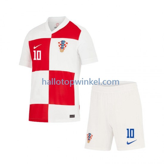 Kroatië Voetbalshirt Modrić 10 Kleuters/Kids Thuis Tenue Euro 2024 Korte Mouw