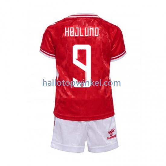 Denemarken Voetbalshirt Hojlund 9 Kleuters/Kids Thuis Tenue Euro 2024 Korte Mouw