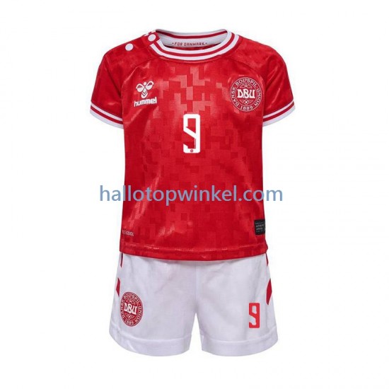 Denemarken Voetbalshirt Hojlund 9 Kleuters/Kids Thuis Tenue Euro 2024 Korte Mouw