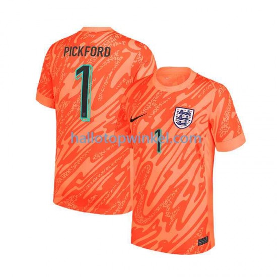 Engeland Voetbalshirt Pickford 1 Doelman Heren Thuis Tenue Euro 2024 Korte Mouw