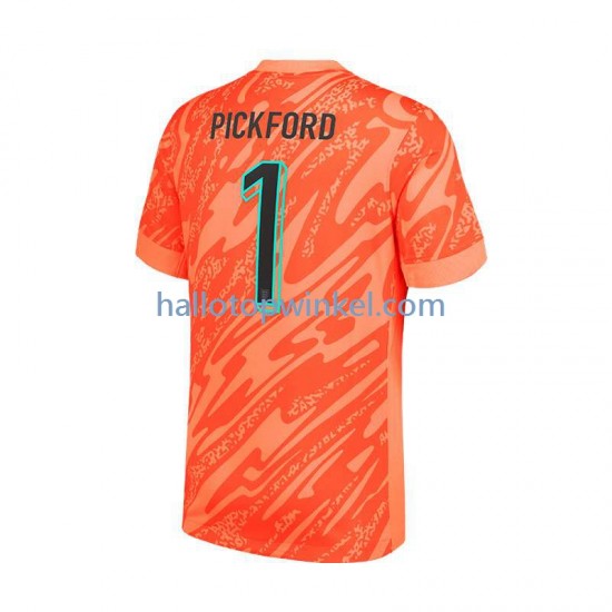Engeland Voetbalshirt Pickford 1 Doelman Heren Thuis Tenue Euro 2024 Korte Mouw