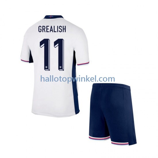Engeland Voetbalshirt Jack Grealish Kleuters/Kids Thuis Tenue Euro 2024 Korte Mouw