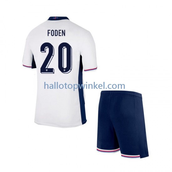 Engeland Voetbalshirt Phil Foden 20 Kleuters/Kids Thuis Tenue Euro 2024 Korte Mouw
