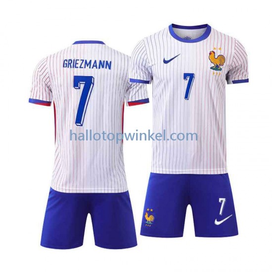 Frankrijk Voetbalshirt Antoine Griezmann 7 Kleuters/Kids Uit Tenue Euro 2024 Korte Mouw