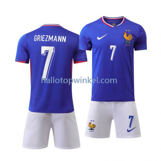 Frankrijk Voetbalshirt Antoine Griezmann 7 Kleuters/Kids Thuis Tenue Euro 2024 Korte Mouw
