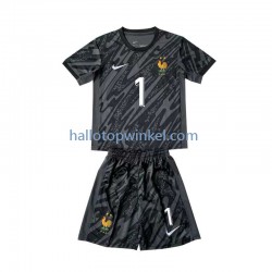 Frankrijk Voetbalshirt Hugo Lloris 1 Doelman Kleuters/Kids Uit Tenue Euro 2024 Korte Mouw