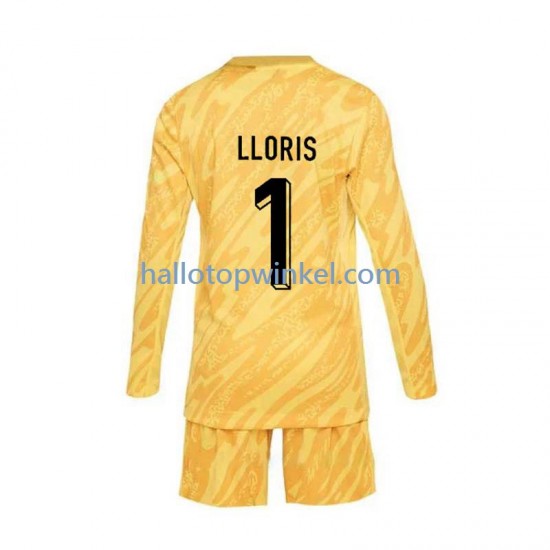 Frankrijk Voetbalshirt Hugo Lloris 1 Doelman Kleuters/Kids Thuis Tenue Euro 2024 Lange Mouw