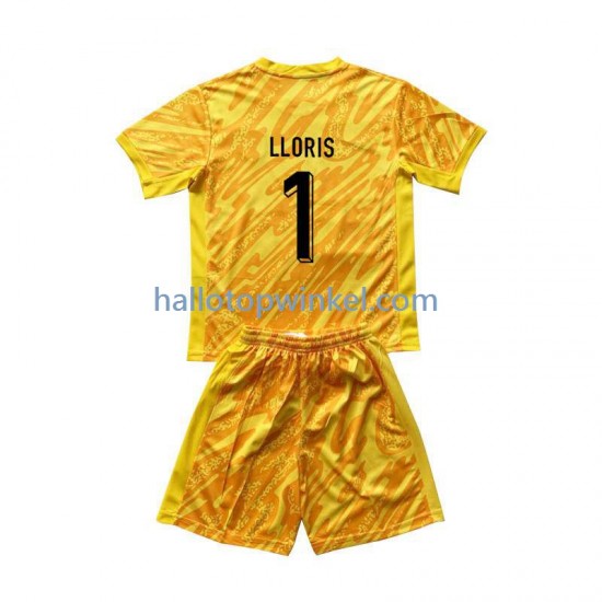Frankrijk Voetbalshirt Hugo Lloris 1 Doelman Kleuters/Kids Thuis Tenue Euro 2024 Korte Mouw