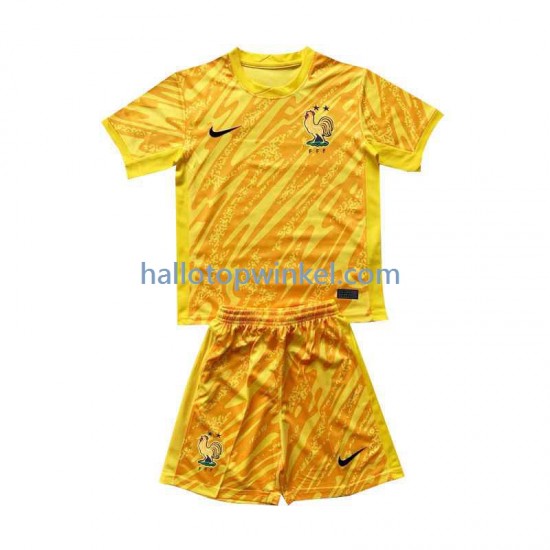 Frankrijk Voetbalshirt Doelman Kleuters/Kids Thuis Tenue Euro 2024 Korte Mouw