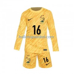 Frankrijk Voetbalshirt Mike Maignan 16 Doelman Kleuters/Kids Thuis Tenue Euro 2024 Lange Mouw