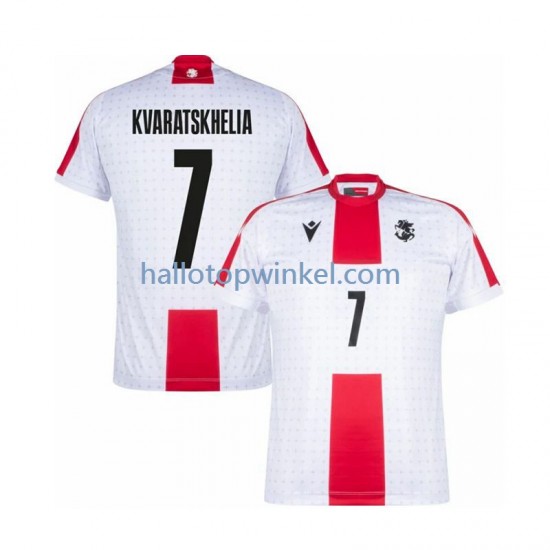 Voetbalshirt Georgia Kvaratskhelia 7 Heren Thuis Tenue Euro 2024 Korte Mouw