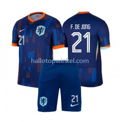 Nederland Voetbalshirt Frenkie de Jong 21 Kleuters/Kids Uit Tenue Euro 2024 Korte Mouw
