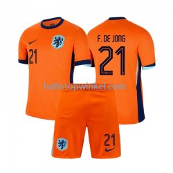 Nederland Voetbalshirt Frenkie de Jong 21 Kleuters/Kids Thuis Tenue Euro 2024 Korte Mouw