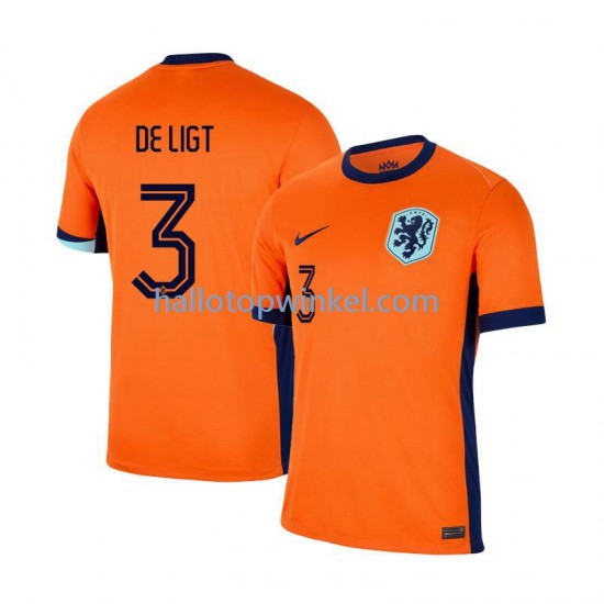 Nederland Voetbalshirt Matthijs de Ligt 3 Heren Thuis Tenue Euro 2024 Korte Mouw