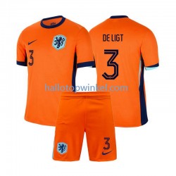 Nederland Voetbalshirt Matthijs de Ligt 3 Kleuters/Kids Thuis Tenue Euro 2024 Korte Mouw