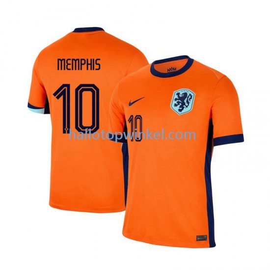 Nederland Voetbalshirt Memphis Depay 10 Heren Thuis Tenue Euro 2024 Korte Mouw