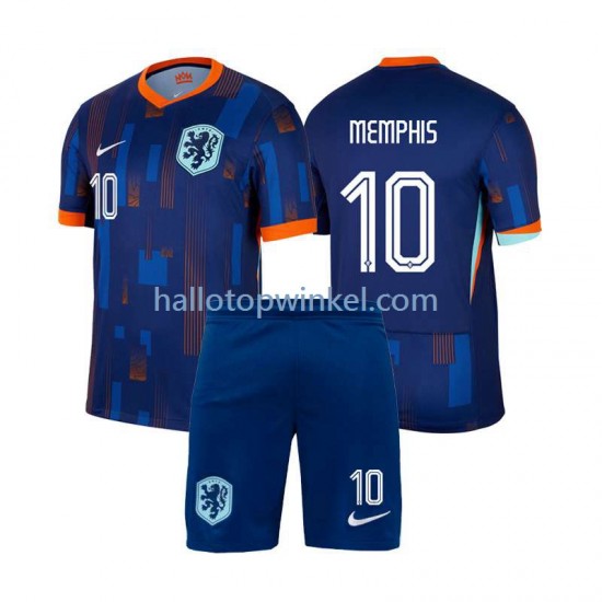 Nederland Voetbalshirt Memphis Depay 10 Kleuters/Kids Uit Tenue Euro 2024 Korte Mouw