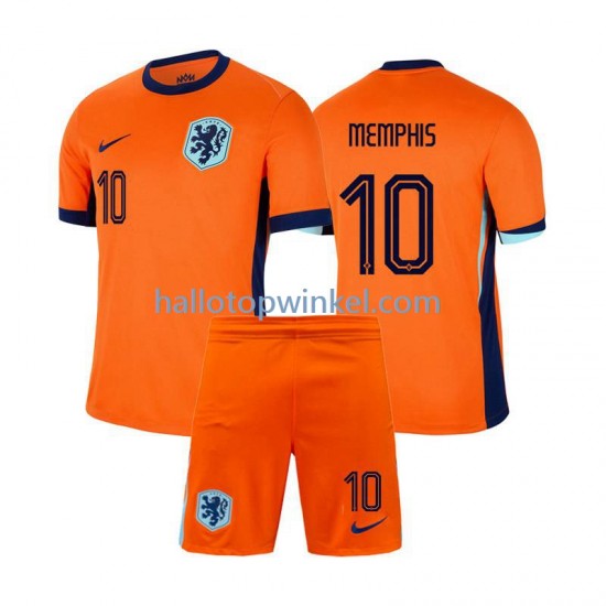 Nederland Voetbalshirt Memphis Depay 10 Kleuters/Kids Thuis Tenue Euro 2024 Korte Mouw