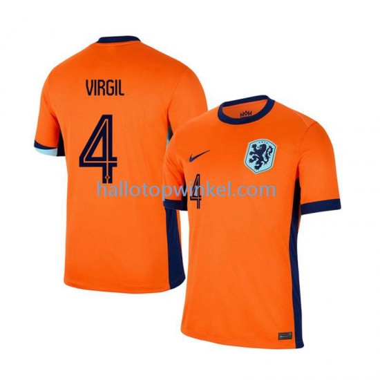 Nederland Voetbalshirt Virgil van Dijk 4 Heren Thuis Tenue Euro 2024 Korte Mouw