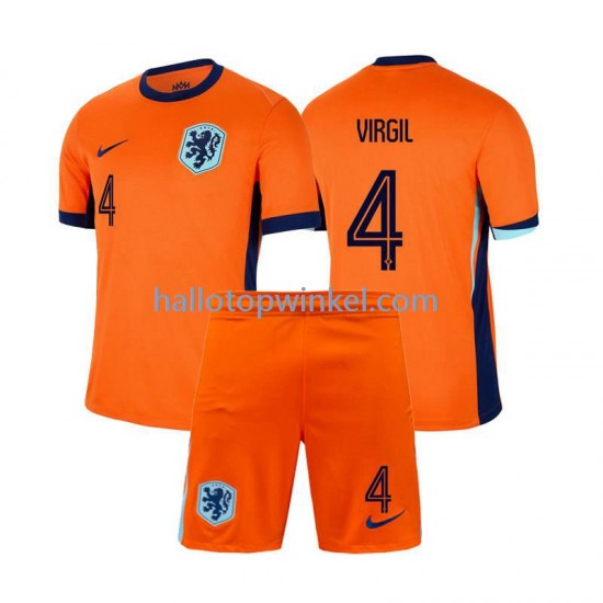 Nederland Voetbalshirt Virgil van Dijk 4 Kleuters/Kids Thuis Tenue Euro 2024 Korte Mouw