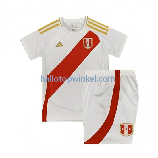 Peru Voetbalshirt Kleuters/Kids Thuis Tenue 2024 Korte Mouw