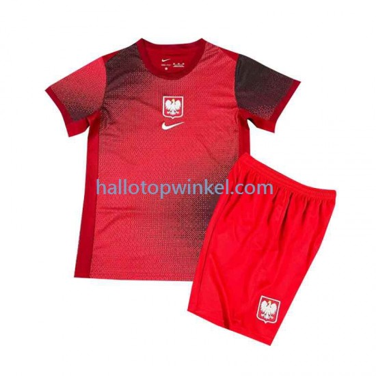 Polen Voetbalshirt Kleuters/Kids Uit Tenue Euro 2024 Korte Mouw