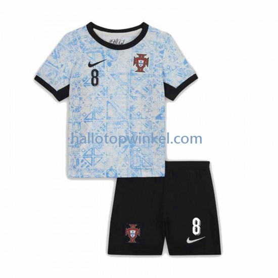 Portugal Voetbalshirt Bruno Fernandes 8 Kleuters/Kids Uit Tenue Euro 2024 Korte Mouw