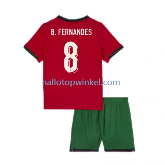 Portugal Voetbalshirt Bruno Fernandes 8 Kleuters/Kids Thuis Tenue Euro 2024 Korte Mouw