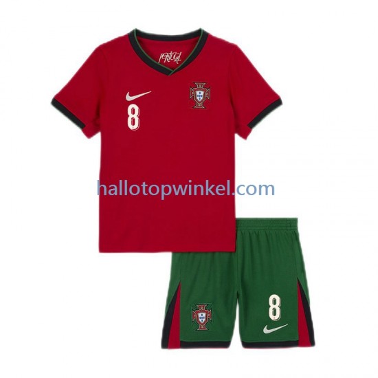 Portugal Voetbalshirt Bruno Fernandes 8 Kleuters/Kids Thuis Tenue Euro 2024 Korte Mouw
