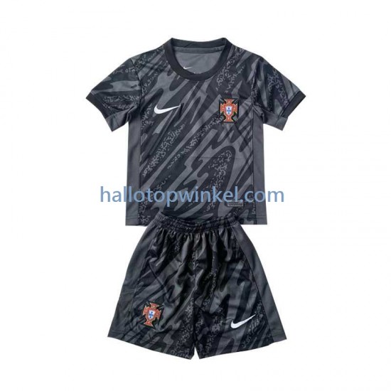 Portugal Voetbalshirt Doelman Kleuters/Kids Uit Tenue Euro 2024 Korte Mouw