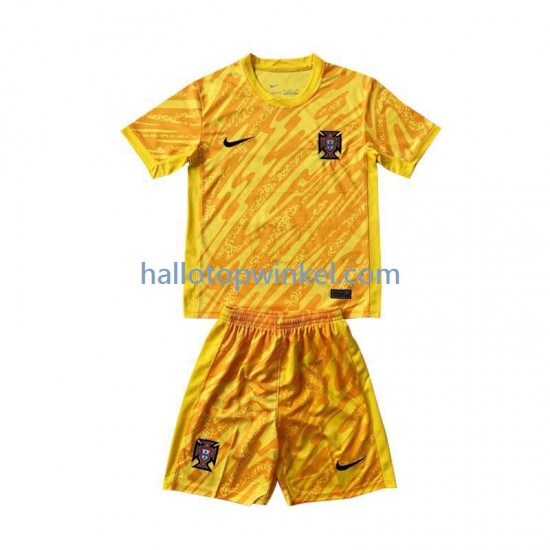 Portugal Voetbalshirt Doelman Kleuters/Kids Thuis Tenue Euro 2024 Korte Mouw