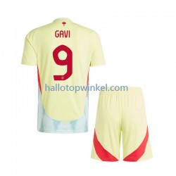 Spanje Voetbalshirt Gavi 9 Kleuters/Kids Uit Tenue Euro 2024 Korte Mouw