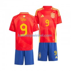 Spanje Voetbalshirt Gavi 9 Kleuters/Kids Thuis Tenue Euro 2024 Korte Mouw