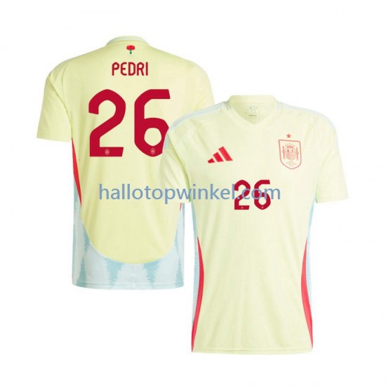 Spanje Voetbalshirt Pedri 26 Heren Uit Tenue Euro 2024 Korte Mouw
