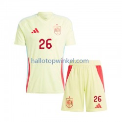 Spanje Voetbalshirt Pedri 26 Kleuters/Kids Uit Tenue Euro 2024 Korte Mouw