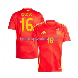 Spanje Voetbalshirt Rodrigo 16 Heren Thuis Tenue Euro 2024 Korte Mouw