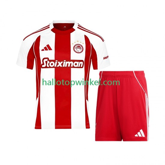 Olympiacos Voetbalshirt Kleuters/Kids Thuis Tenue 2025-2026 Korte Mouw
