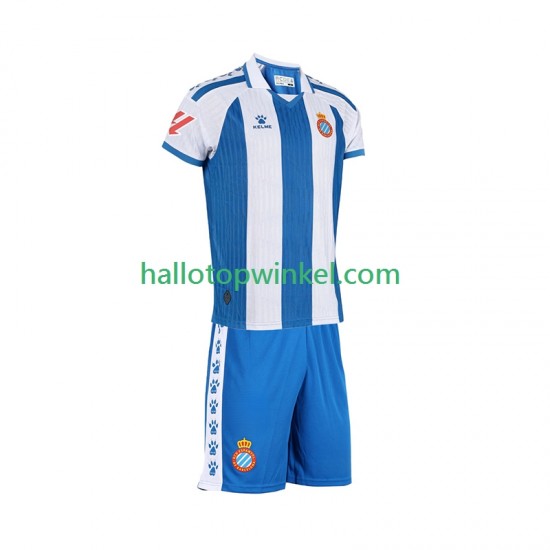 RCD Espanyol Voetbalshirt Kleuters/Kids Thuis Tenue 2025-2026 Korte Mouw