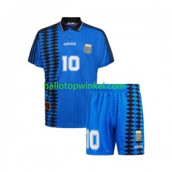 Argentinië Voetbalshirt MARADONA 10 Retro Kleuters/Kids Uit Tenue 1994 Korte Mouw