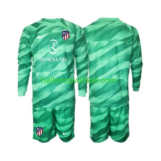 Atlético Madrid Voetbalshirt Green color Doelman Kleuters/Kids Uit Tenue 2023-2024 Lange Mouw