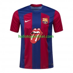 FC Barcelona Voetbalshirt Rolling Stones Heren Thuis Tenue 2023-2024 Korte Mouw