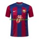 FC Barcelona Voetbalshirt Rolling Stones Heren Thuis Tenue 2023-2024 Korte Mouw