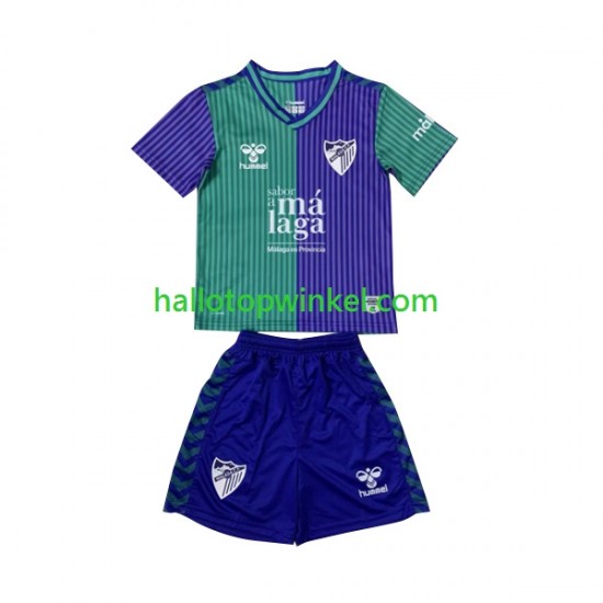 Málaga CF Voetbalshirt Kleuters/Kids Uit Tenue 2023-2024 Korte Mouw