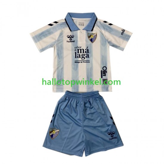 Málaga CF Voetbalshirt Kleuters/Kids Thuis Tenue 2023-2024 Korte Mouw