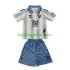 Málaga CF Voetbalshirt Kleuters/Kids Thuis Tenue 2023-2024 Korte Mouw