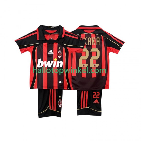 AC Milan Voetbalshirt KAKA 22 -2007 Retro Kleuters/Kids Thuis Tenue 2006 Korte Mouw